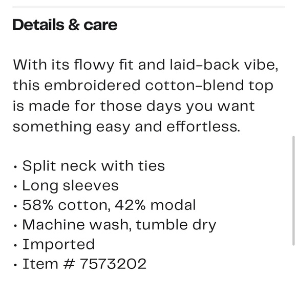 Lucky Brand Hazel Embroidered Cotton Blend Boho Peasant Top Size Medium - Picture 12 of 13